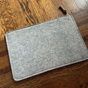 EUC grey wool clutch. I used as clutch and iPad case!